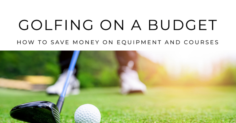 an image of golfer shoes, a golf club and a ball.